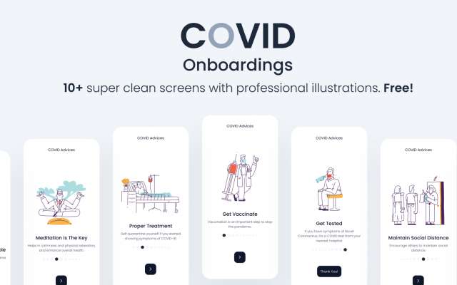Covid Advices Onboarding Screens Figma app mobile