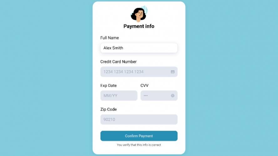 Credit Card Form figma free template