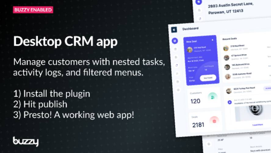 CRM app with customers, deals, nested data Figma Template