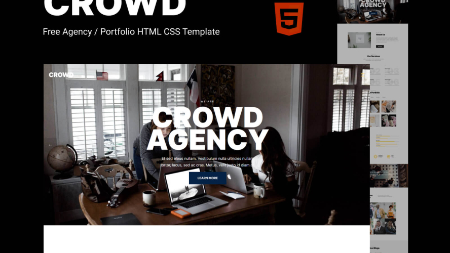 Crowd – Free Creative Agency and Portfolio HTML CSS Template