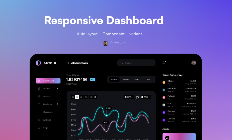 Crypto Dashboard Figma Free Website Template UI4Free