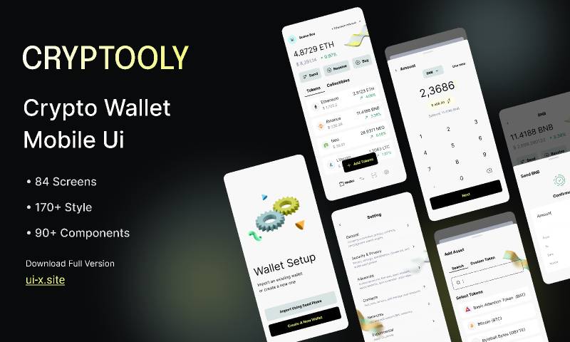 Cryptooly - Crypto Wallet Mobile Ui