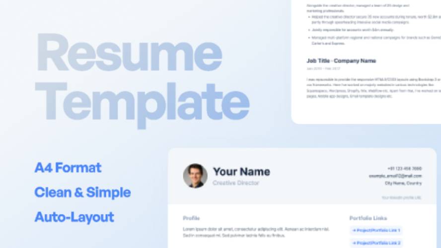 CV / Resume Template Figma Resource