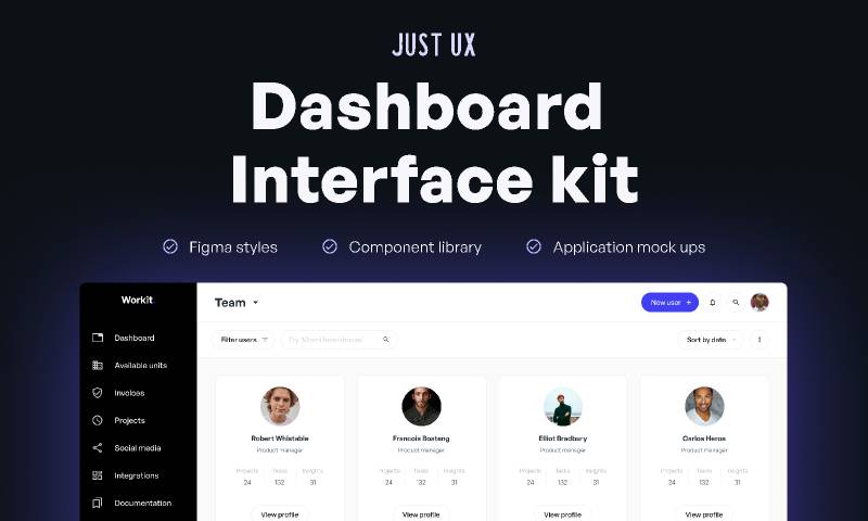 Dashboard UI Kit + Design System Figma Template | UI4Free