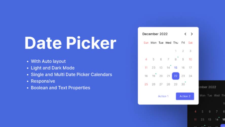 Date Picker and Calendar - Figma UI Kit