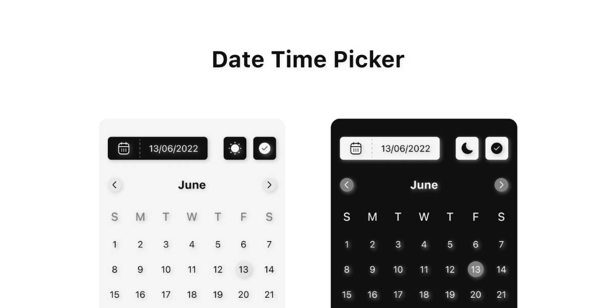 Date Time Picker Figma Ui Kit Template | UI4Free