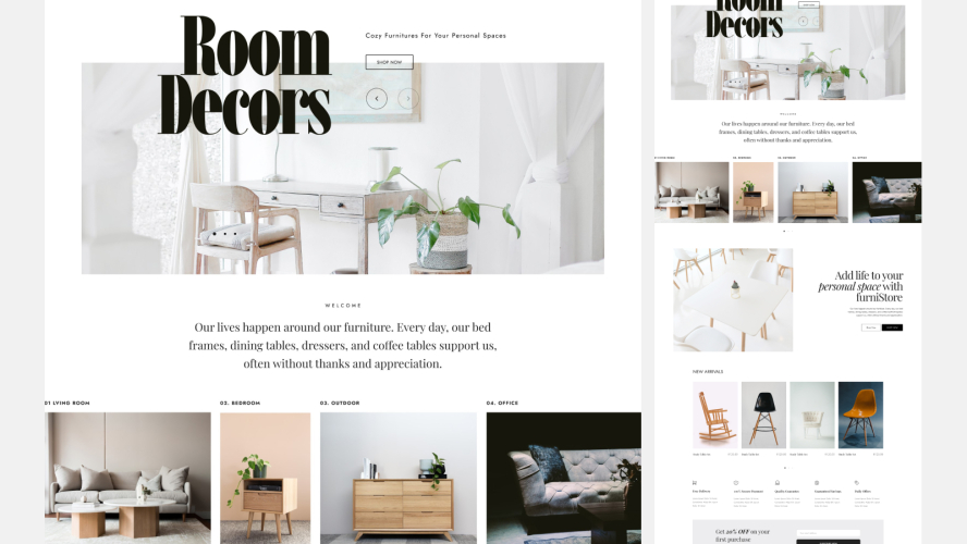 Decor – Free Furniture Store eCommerce Figma Website Design Template