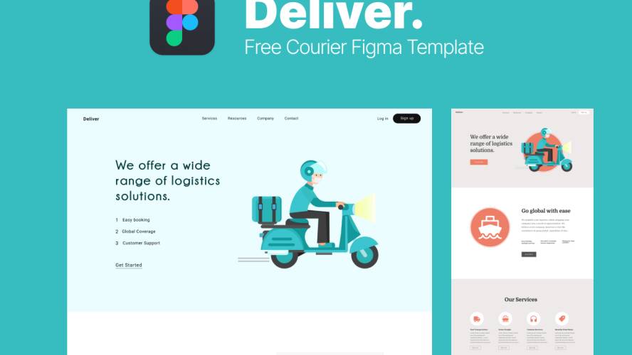 Deliver – Free Courier Company Figma Template