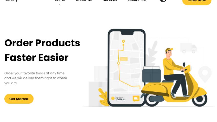 Delivery Website - Free Figma Website Template