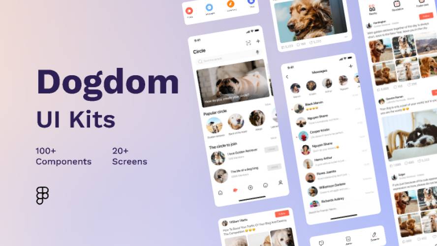 Dogdom UI kits Figma Free Resource
