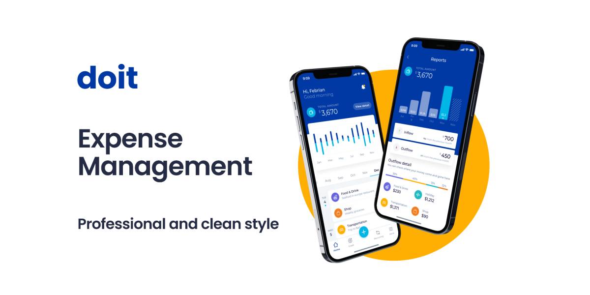 Doit - Expense Management Preview Figma Template | UI4Free
