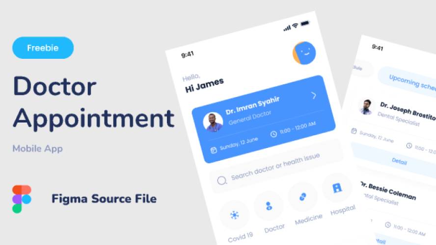 Dokterian - Doctor Appointment Mobile App Figma Template