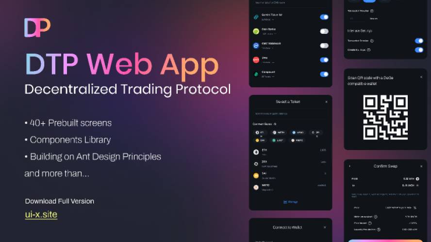 DTP Decentralized Trading Protocol Crypto  figma template