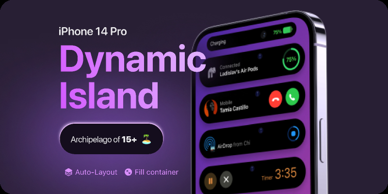 Dynamic Island iOS16 Figma Ui Kit