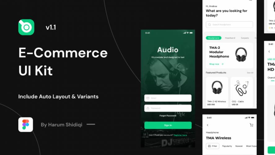 E-Commerce UI Kit Free (Figma template)