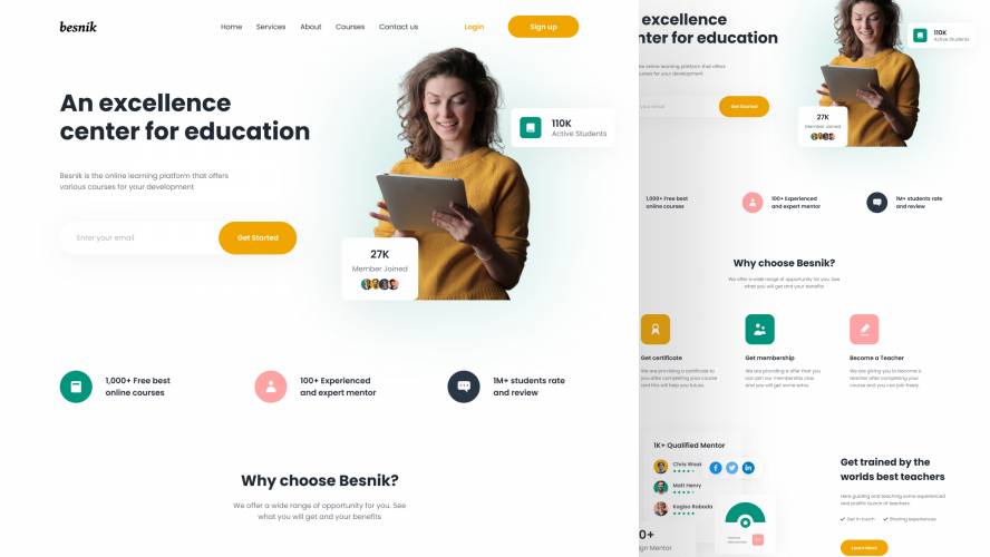 E-Learning HTML Landing Page