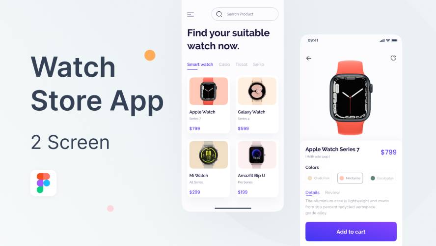 eCommerce Watch Store Mobile App Design