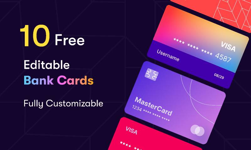 Editable bank cards pack figma ui kit | UI4Free