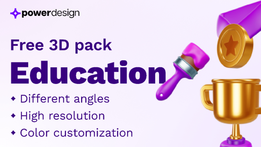 Education - Free 3D pack for Figma