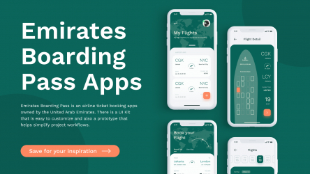 Emirates Boarding Pass App UI Kit Figma