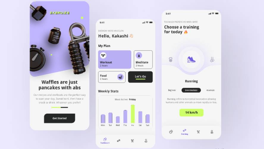 Exergize - Fitness App Figma Mobile Template