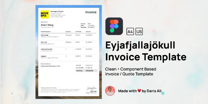 Eyjafjallajökull Invoice Template