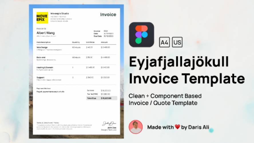 Eyjafjallajökull Invoice Template