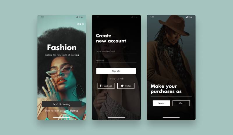 Fashion App UI Kit Figma Template | UI4Free