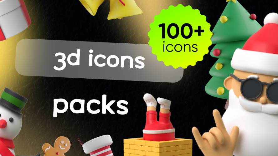 Figma 100+ Christmas 3D icons FREE