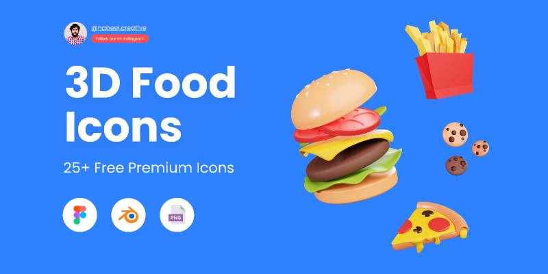 Figma 3D Food Icons Free | UI4Free