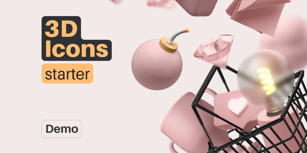 Figma 3D Icons Pack - Starter (Free template) | UI4Free