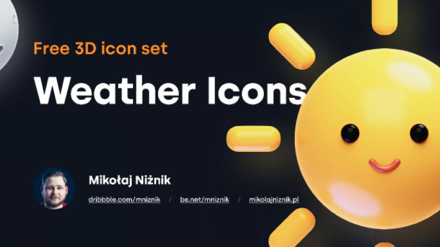 Figma 3D Weather icons Free Download