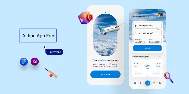 Figma Airplane Flight App Free Download Ui4free