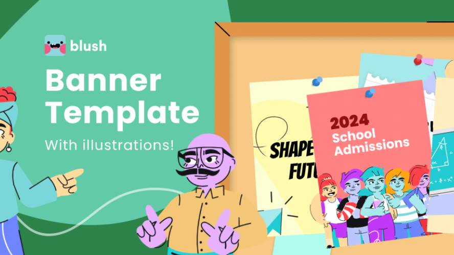 Figma Banner Template with Illustrations
