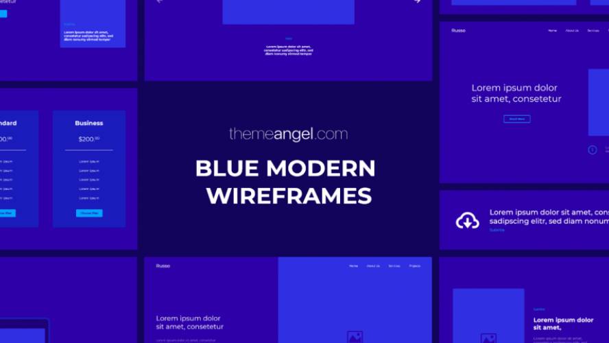 Figma Blue Moderen Minimal Wireframes Kit