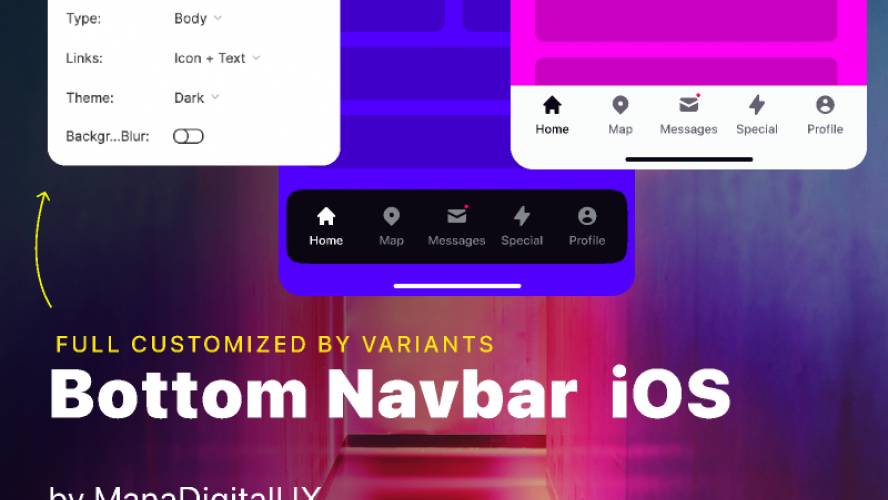 Figma Bottom Navbar iOS Component