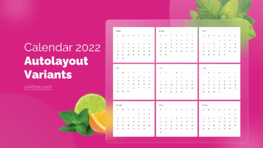 Figma Calendar 2022 Template Free Download