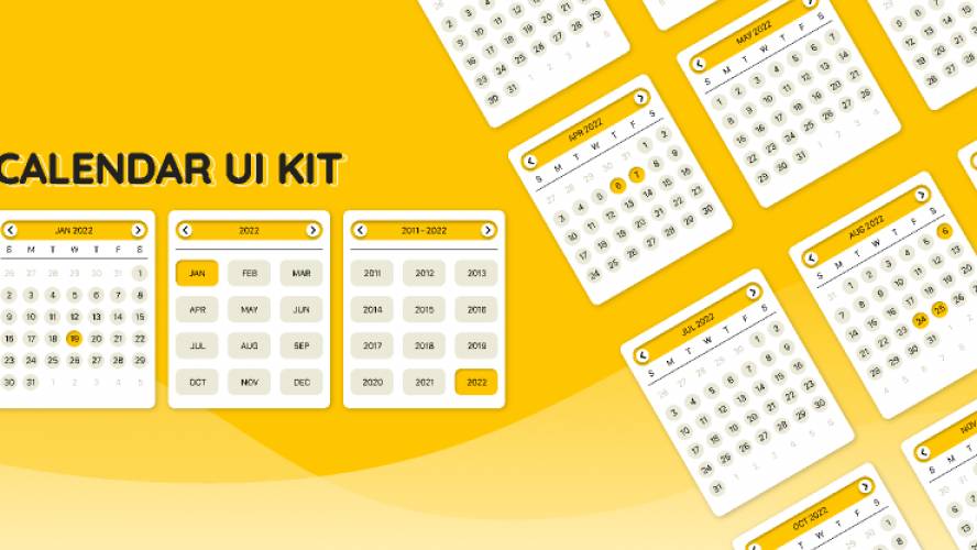 Figma Calendar UI kit Template