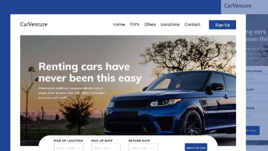 Figma Car Venture Website App Template