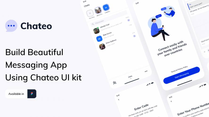 Figma Chateo UI Kit Messenger App Free Download