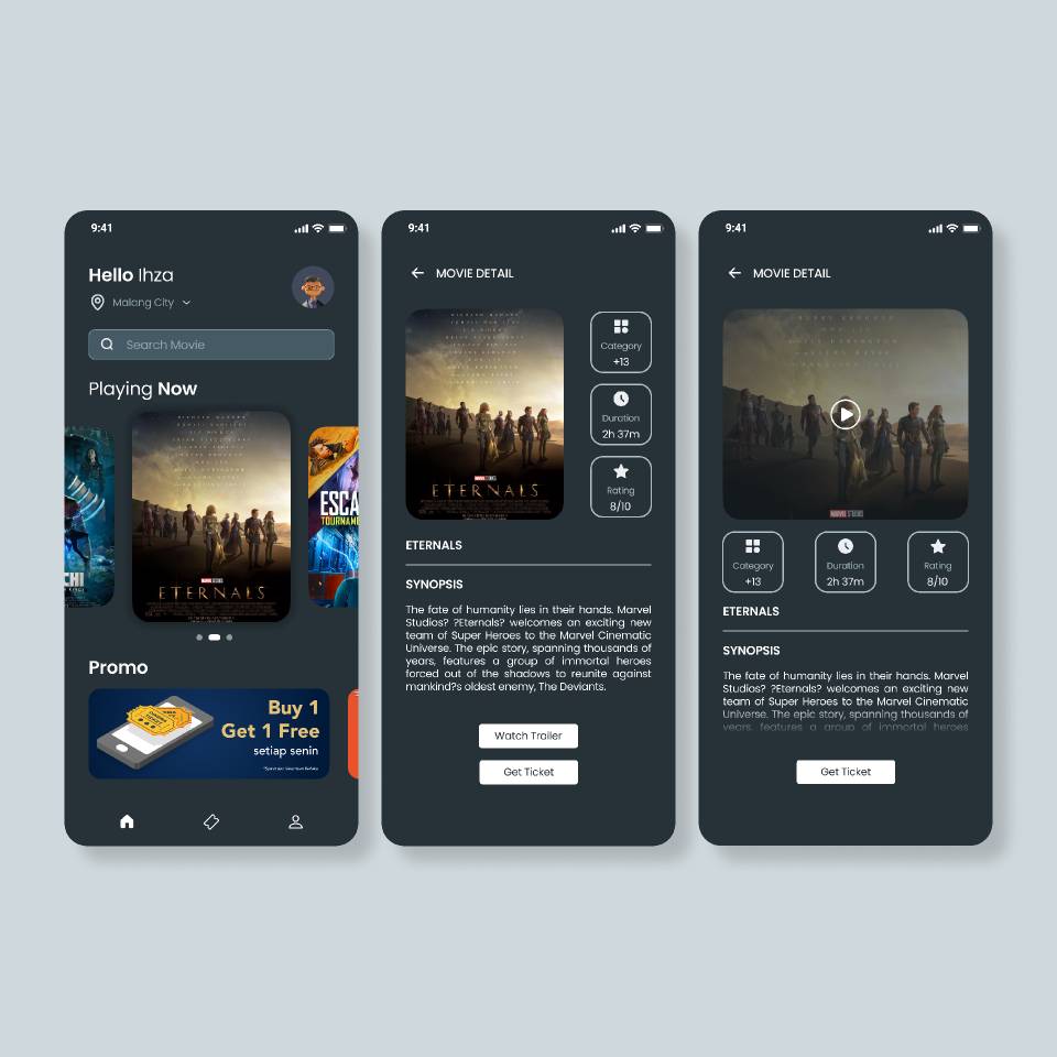 Figma CINEM - Cinema Ticket Booking App | UI4Free