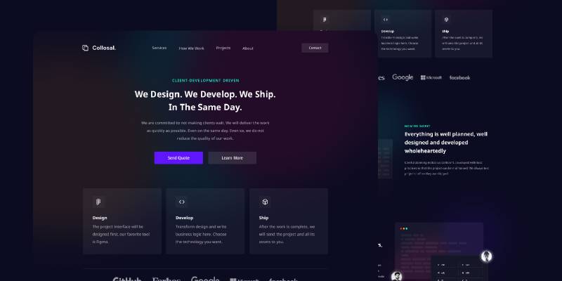 Figma Collosal Landing Page UI Design