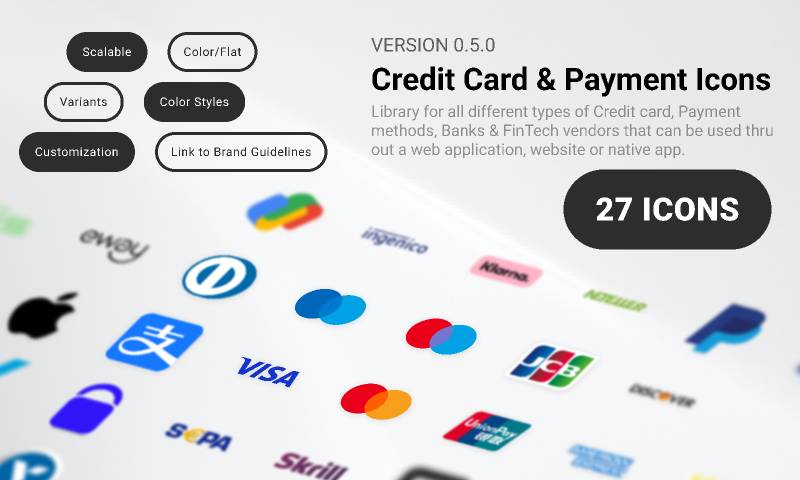 Figma Credit cards & Payment Methods Icons | UI4Free