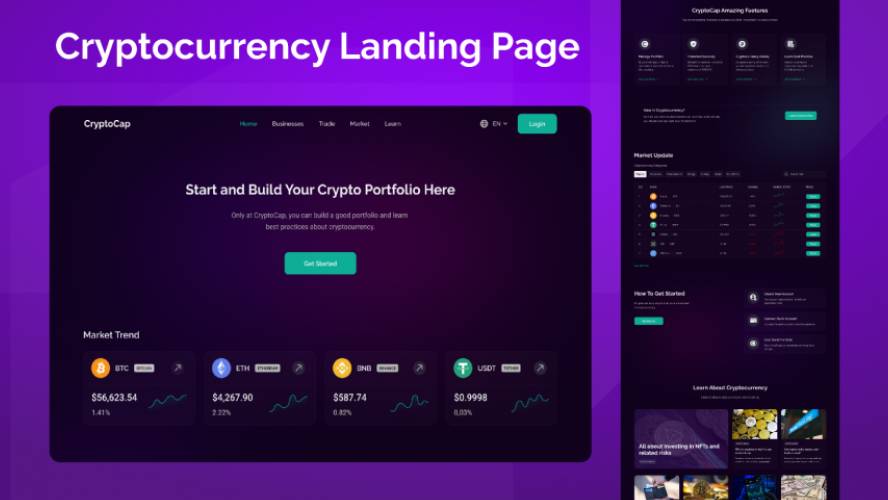 Figma Cryptocurrency Landing Page