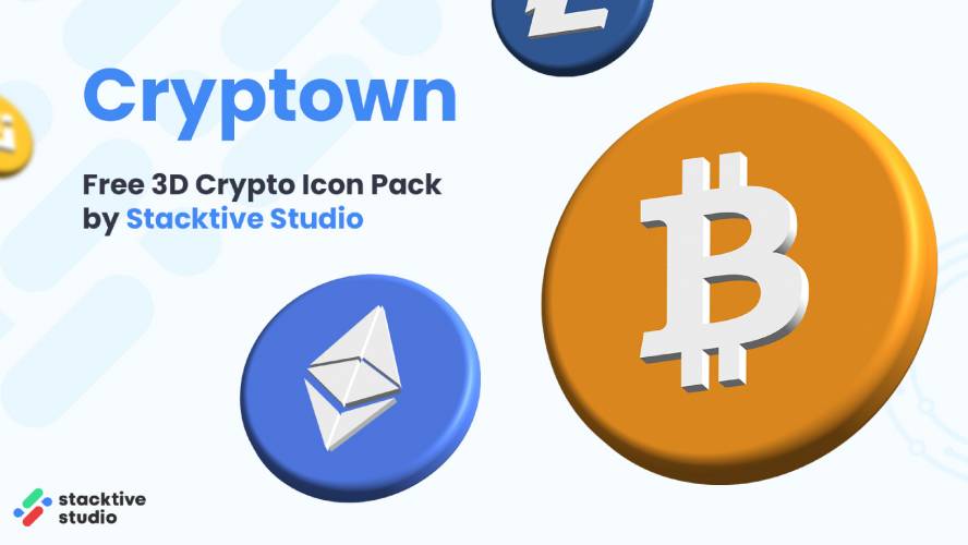 Figma Cryptown - 3D Crypto Icon Pack by Stacktive Studio