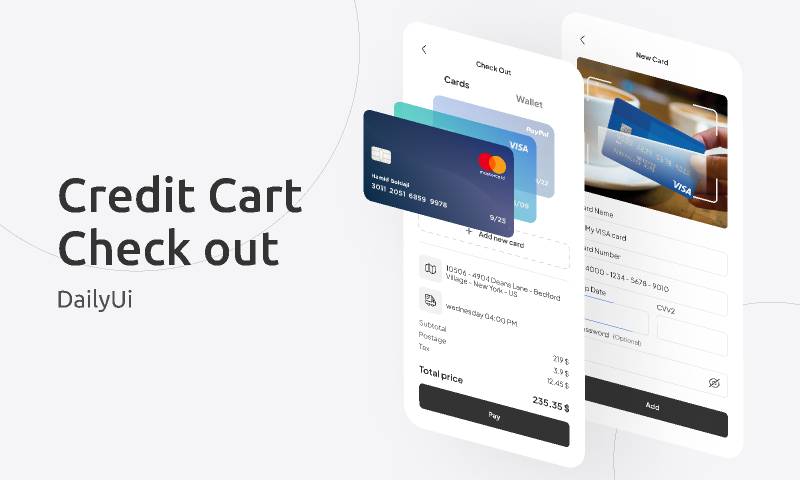 Download Figma Design Credit Card Check Out | Shopping App - Ui4free.com