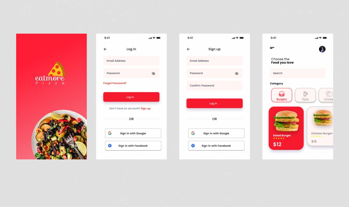 Figma Eatmore Food App Free Download Ui Free