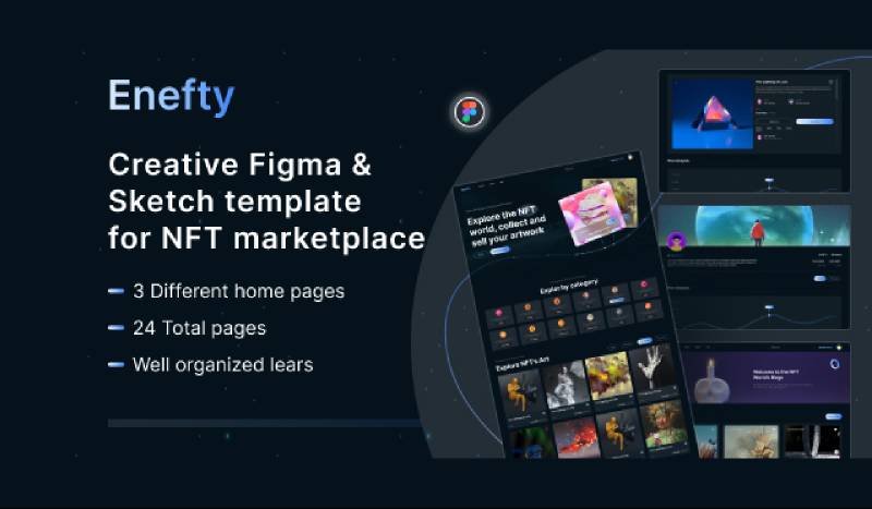 Figma Enefty NFT Marketplace UI Template - Ui4free.com
