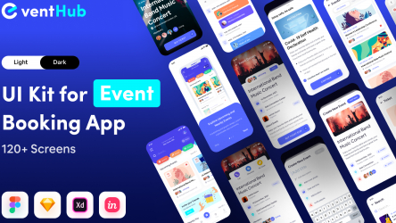 Figma Event Booking App (EventHub) Free Download