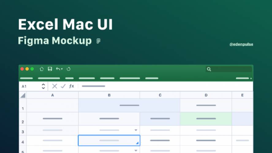 Figma Excel Mockup Ui MacOs Style